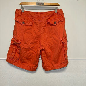 Men's Red Camel Cargo Shorts, Size 33, Burnt Orange